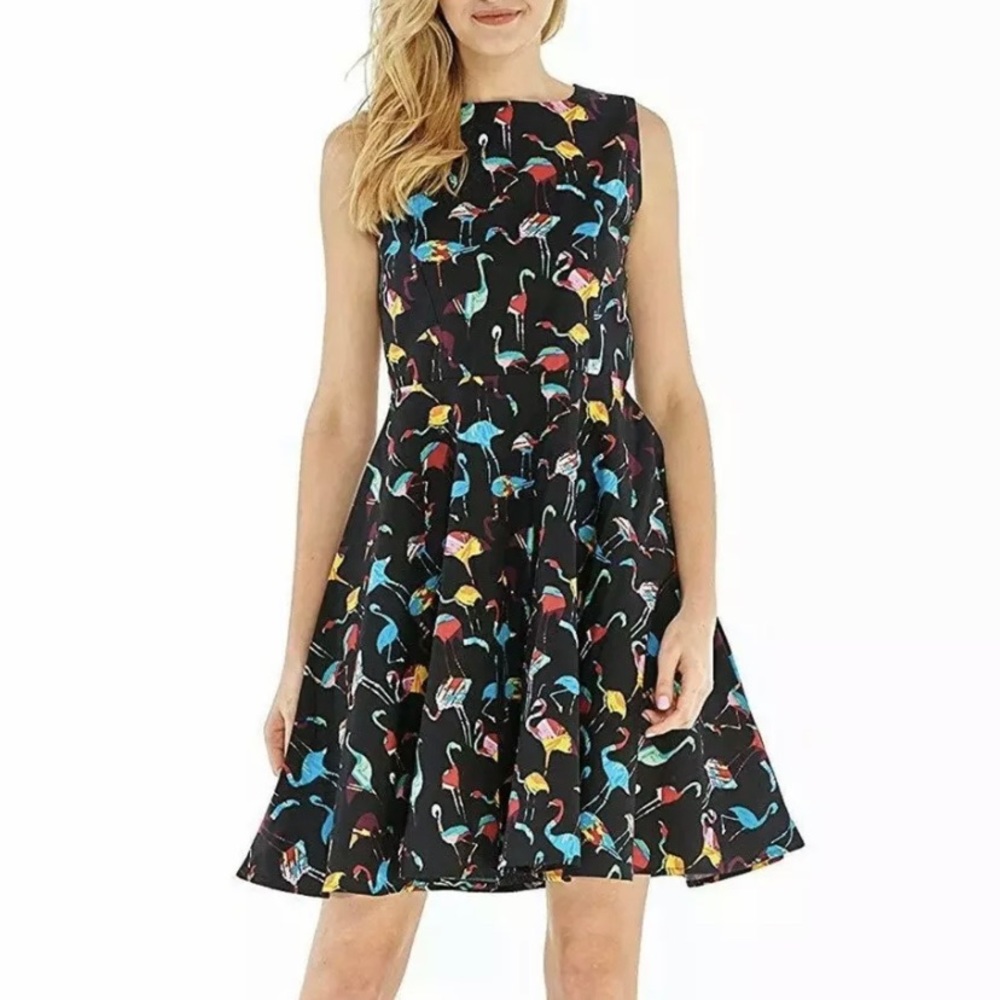 Hawaii Hangover Fit & Flare Dress Flamingo Pattern